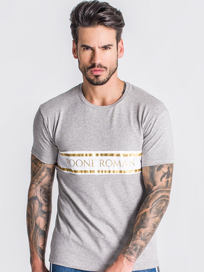 ROONE ROMAN【ルーンローマン】 Iconic ブランドロゴ 半袖Tシャツ&ジョガーパンツ 上下セット グレー