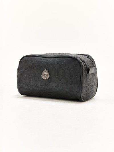 SikSilk 【シックシルク】海外デザイン セカンドバッグ チャーム付き エンボス加工 ダブルジップ ブラック 