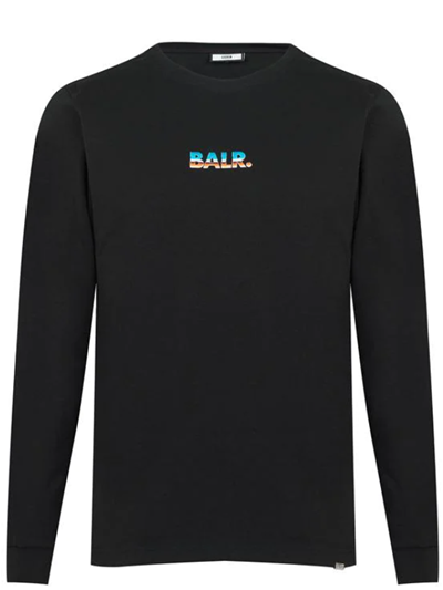 BALR. ボーラー ロングTシャツ メンズ通販 | グラフィック ロゴ バックプリント メタルプレート ブラック | オトナスポコン