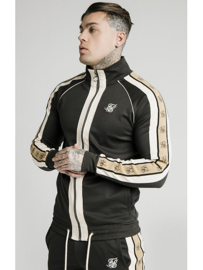 即納 シックシルク【SikSilk】ジャージ ジャケット フルジップジップ ファンネルネック ブランドロゴ サイドライン マルチカラーXS