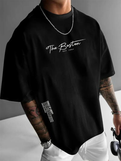 OtonaSpocon オリジナルセレクト 半袖 Tシャツ グラフィック デザイン フロントロゴプリント ブラック/ホワイト