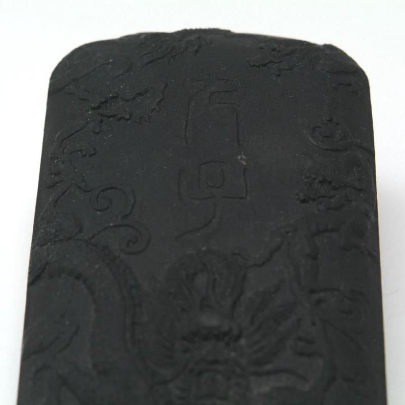 墨研玉泉堂書道人天金紅花墨2挺組文房四宝 書道具 古墨 （中国