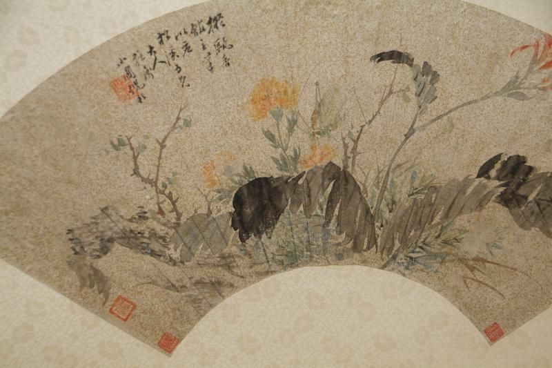 中国書画 扇面額装 no.14 「草虫」 - 書道用具専門店 西本皆文堂