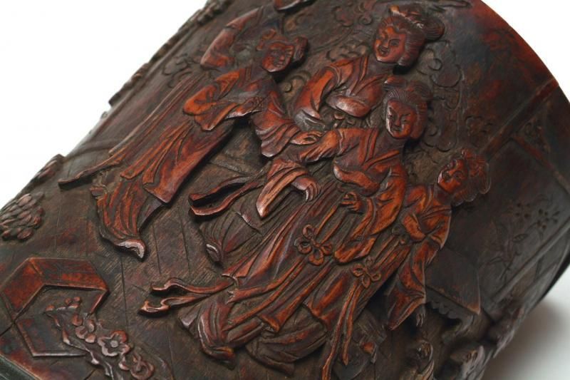 古玩 竹彫仕女図刻筆筒 - 書道用具専門店 西本皆文堂 オンライン