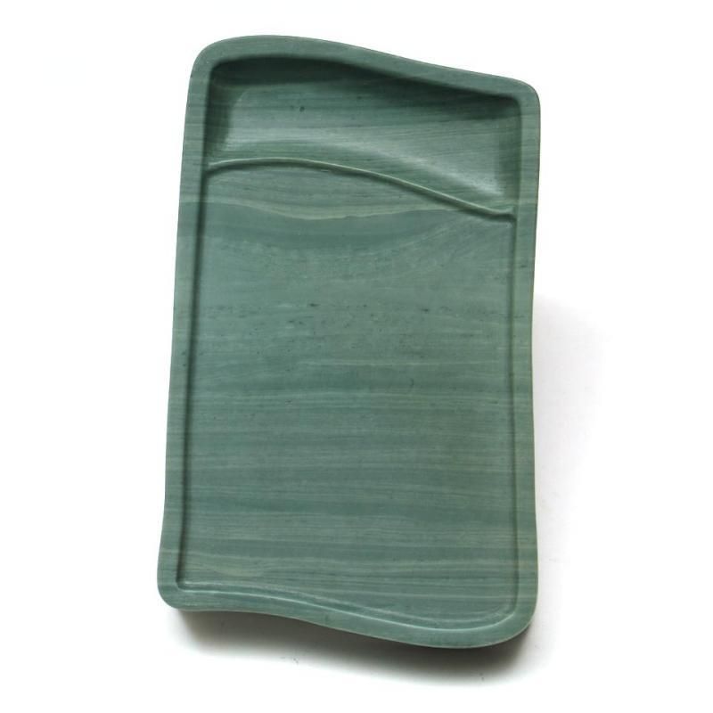 治】中国古玩 有眼柱 石眼蟹紋石硯☆幅 22.2cm 中国硯 天然石