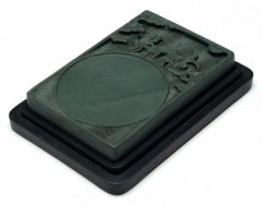 洮河緑石硯 6.6インチ 鯉龍海濤硯