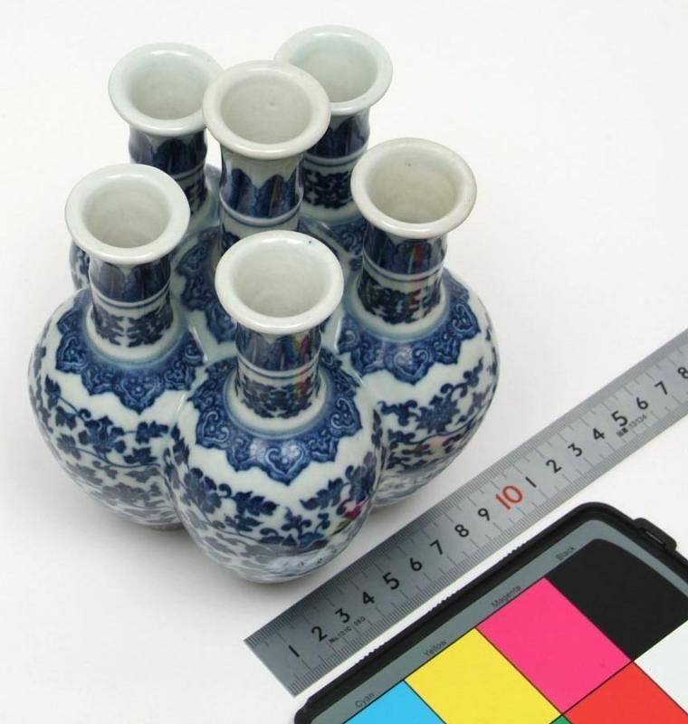 景徳鎮 青花纏枝花卉紋六連瓶 【一品物】 - 書道用具専門店 西本