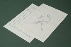 中国木版便箋  #03-5 10枚 縦横罫下敷付き 