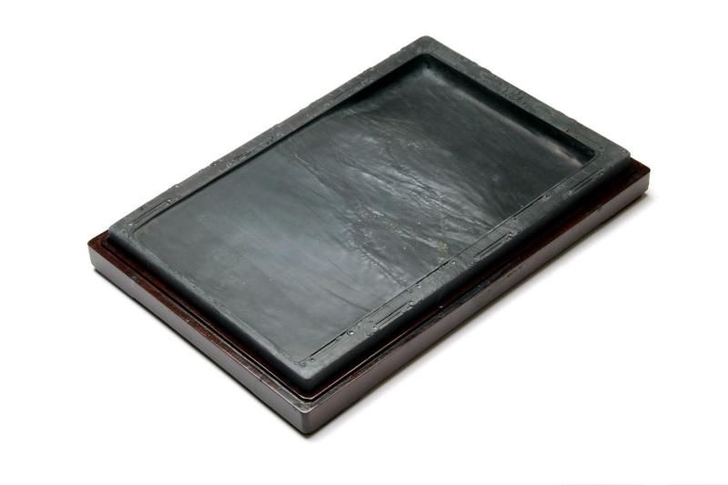 中国歙州硯 水波紋 中国三大名硯 骨董品 中国美術 歙州硯 大きな