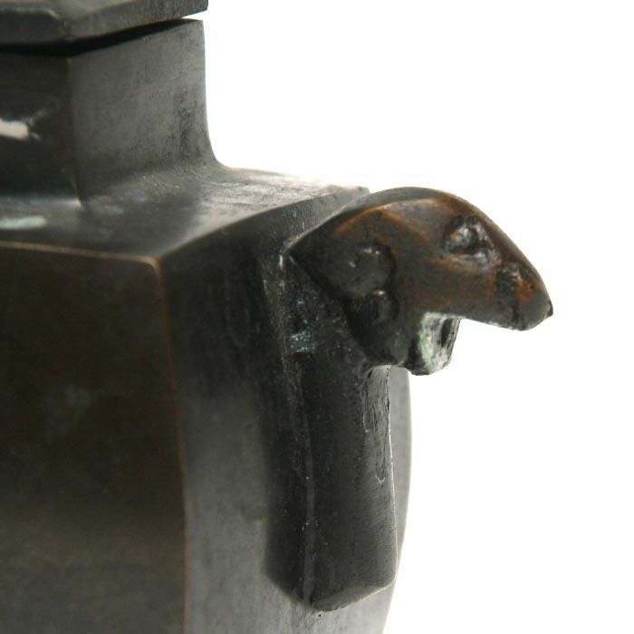 中国　書道具　古銅　獅子　水滴　M　R5005 中国 書道具 古銅 獅子 水滴 M R5005