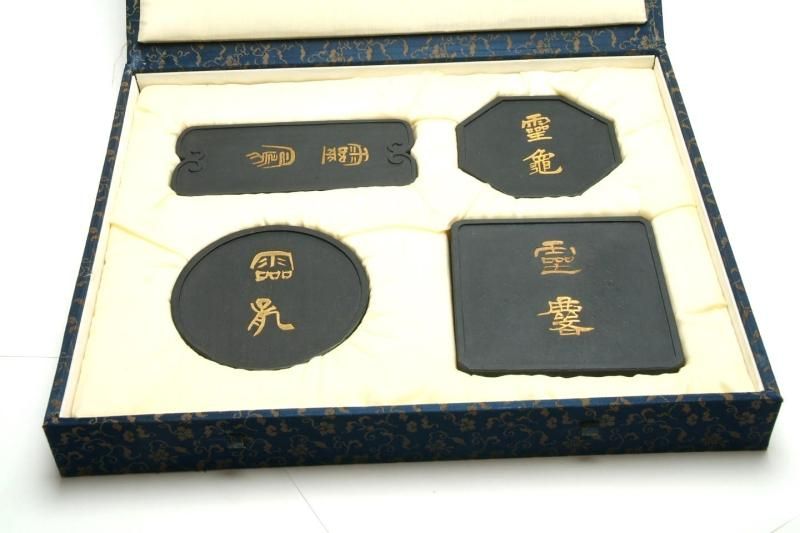 千寿墨 №13 宇野雪村題字 四霊図墨 4種セット (昭和45年造) 【旧