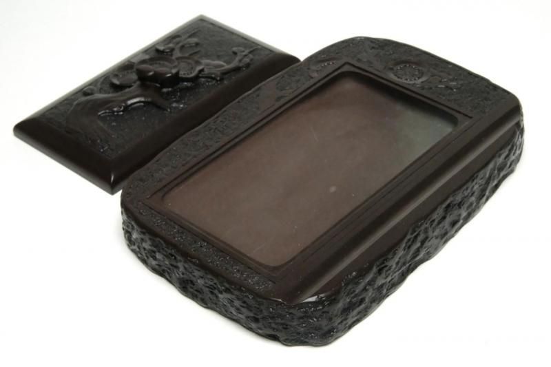 【定価43000円】赤間硯 新品 和硯 赤間硯 梅文研 蓋付き - 書道用具専門店 西本皆文堂