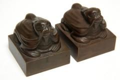 【時代古作品❗】古銅唐金　銅製　蝶型　 筆架　筆置　文鎮　文房具　文房四宝一対 時代古作品❗】古銅唐金 銅製 蝶型 筆架 筆置 文鎮 文房具