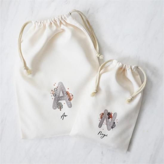 持ち手付き巾着☆くるま Amazon.co.jp: 巾着 大 体操服袋(ネームタグ付き) 持ち手マチ