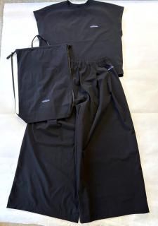 THOUSAND MILE/French Sleeve Shirt & Wide Pants Set