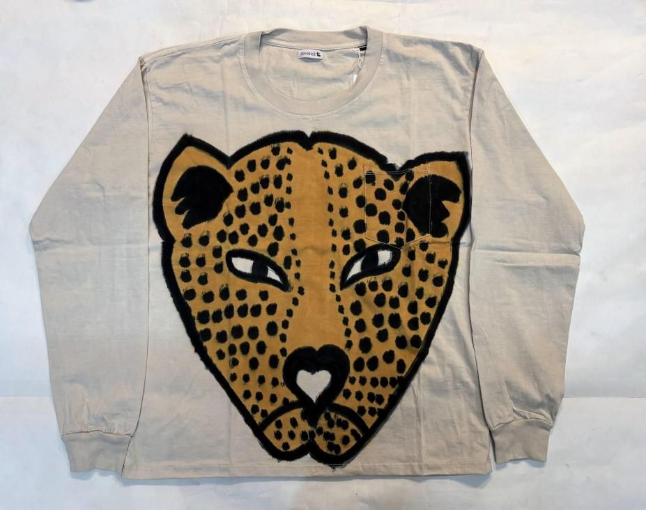 JAWANDI / Hand Drawn L/S Pocket Tee LEOPARD