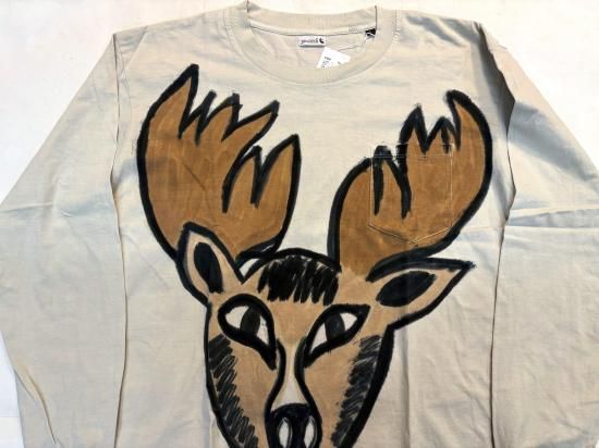 JAWANDI / Hand Drawn L/S Pocket Tee DEER