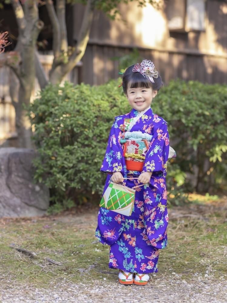 七五三　子供着物　レトロ　アンティーク　和洋折衷コーデ　コスプレ　和装　着物