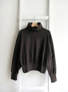 unfil(アンフィル) STRETCH RAW SILK RIBBED-JERSEY CROPPED TURTLE [WOMEN]