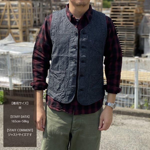 クッシュマン ブラックシャンブレー ワークベスト BLACK CHAMBRAY WORK VEST 21893 CUSHMAN - セルロイド CELLULOID