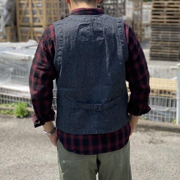 クッシュマン ブラックシャンブレー ワークベスト BLACK