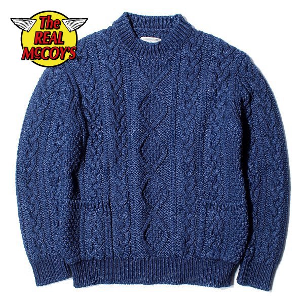 ザ リアルマッコイズ INDIGO ARAN CREWNECK SWEATER セーター MC19005