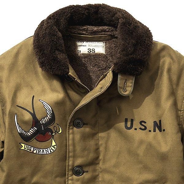 ザ リアルマッコイズ N-1 KHAKI USS PIRANHA デッキジャケット ザ リアルマッコイズ N-1 KHAKI USS PIRANHA デッキジャケット