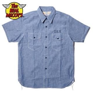  ꥢޥå U.S.N. ֥졼 Ⱦµ CHAMBRAY SHIRT S/S MS18014 THE REAL McCOY'S