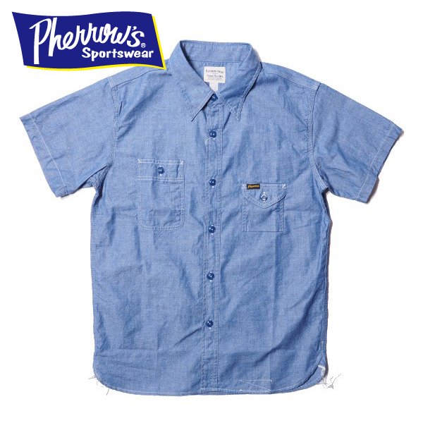 PHERROW’S 20周年記念モデル ワッペン ストライプ 半袖シャツ