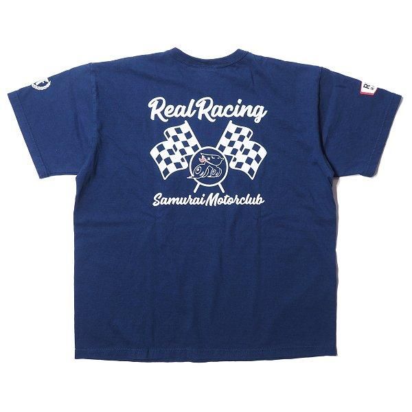 【美品】サムライジーンズ リアルレーシング プリント 半袖 シャツ　L 美品】サムライジーンズ リアルレーシング プリント 半袖 シャツ L