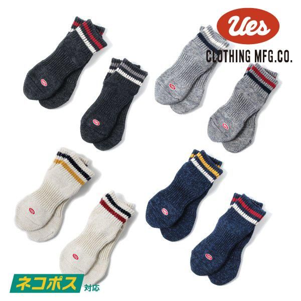 ネコポス送料200円]ウエス ライン入りスニーカーソックス 靴下