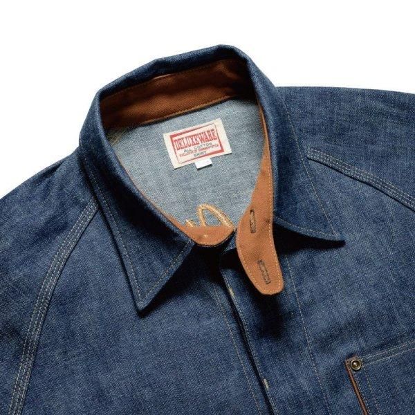 限定]デラックスウエア 横振り手刺繍 デニムシャツ EMB DENIM