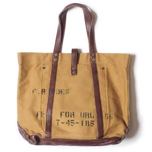 ウエアハウス Lot 5220 LEATHER & CANVAS TOTE BAG プリント