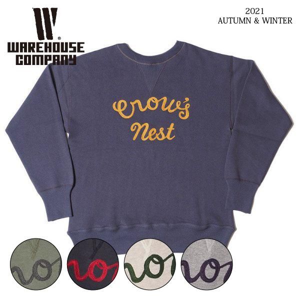 ウエアハウス Lot 401 CROW'S NEST 刺繍 セットインスウェット ウエアハウス Lot 401 CROW'S NEST 刺繍 セットインスウェット