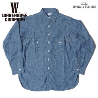 ϥ 3040 VENTILATION TRIPLE STITCH CHAMBRAY SHIRTS ֥졼 WAREHOUSE[2022ǯղƿ] 