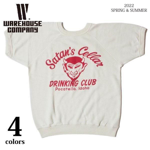 WAREHOUSE 4084 半袖SW SATAN’S CELLAR サタン ウエアハウス 半袖スウェット スエット 4084 半袖SW SATAN'S
