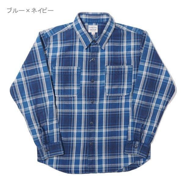 フェローズ チェック ネルシャツ Pherrows ワークシャツ 19W-720WS 長袖シャツ サックス 新品