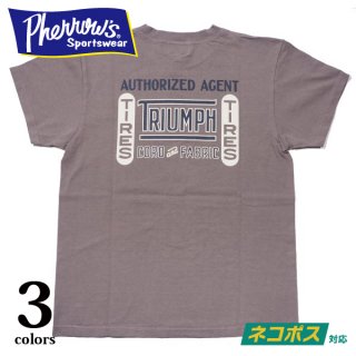 [ネコポス送料200円]フェローズ プリントTシャツ TRIUMPH TIRES 21S-PT16 PHERROW'S