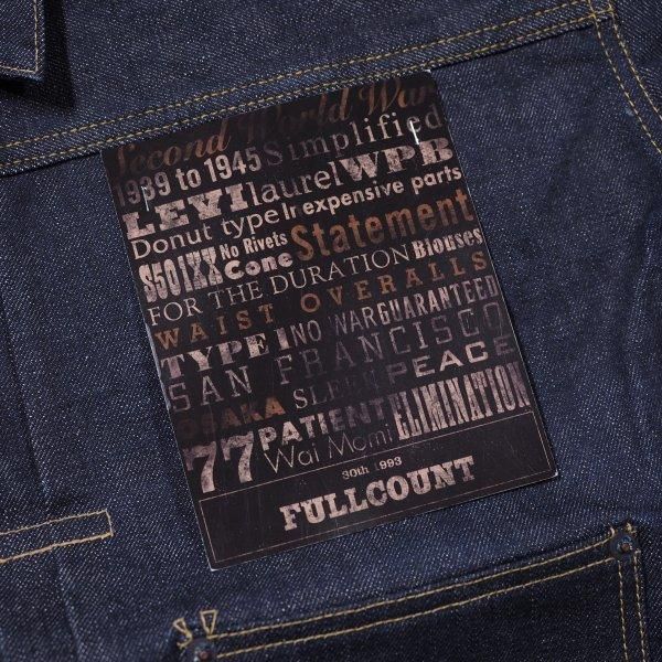 フルカウント デニムジャケット 大戦モデル 46 S2107W-24 Tバック 30周年記念限定モデル]フルカウント 大戦モデル Tバック デニム