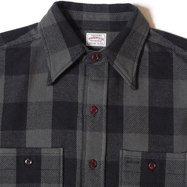 ウエアハウス 3104 A柄 チャコール FLANNEL SHIRTS フランネル