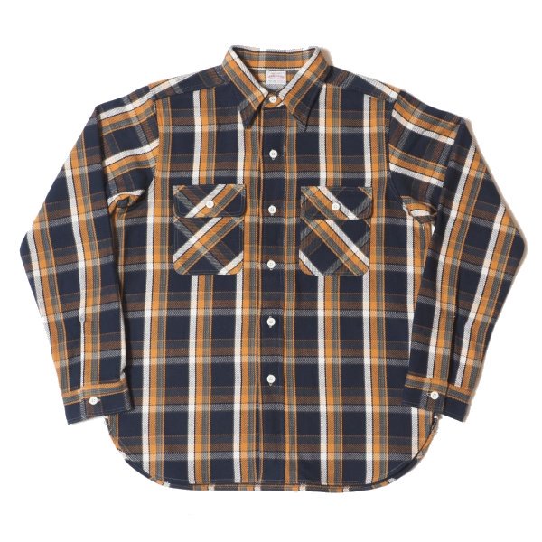 [予約商品]ウエアハウス 3104 B柄 ネイビー FLANNEL SHIRTS