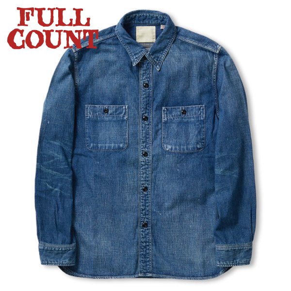 フルカウント 加工デニム ワークシャツ DENIM WORK SHIRTS HW 8OZ ...