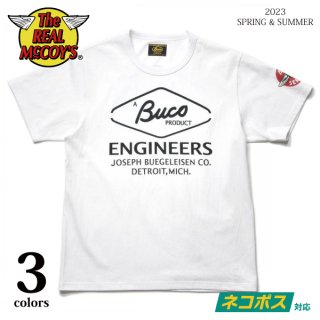 [ネコポス送料200円]ザ リアルマッコイズ BC23003 BUCO TEE / ENGINEERS ブコ Tシャツ THE REAL McCOY'S[2023年春夏新作]