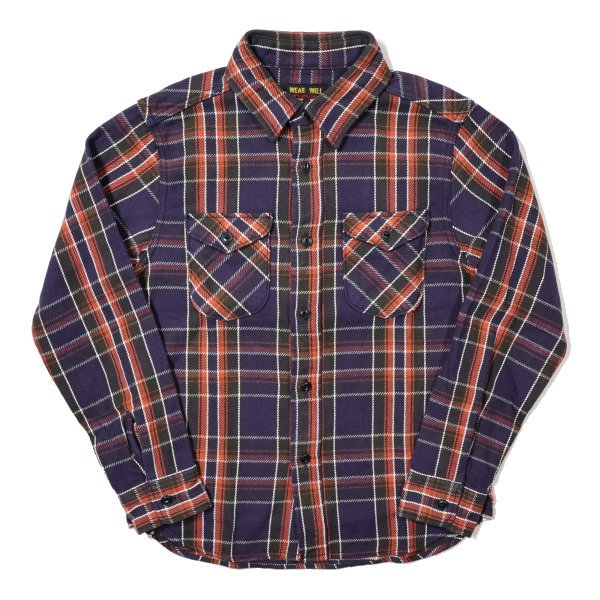 ウエス 502352 先染ヘビーネルシャツ フランネル パープル HEAVY FLANNEL SHIRTS UES[2023年秋冬新作] -  セルロイド CELLULOID