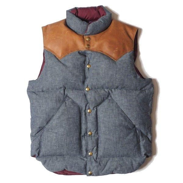 ウエアハウス×ロッキーマウンテン CHAMBRAY DOWN VEST