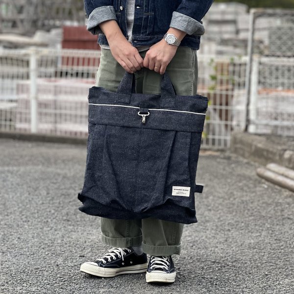 サムライジーンズ DB23-15OZ 15ozデニム ヘルメットバッグ ショルダー DENIM HELMET BAG SAMURAI JEANS  2023年秋冬新作 - セルロイド CELLULOID