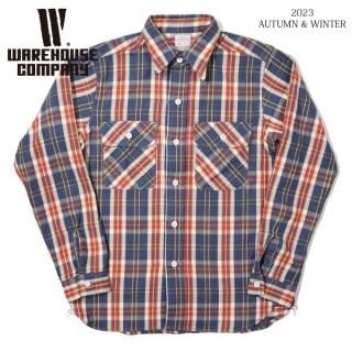 ϥ 3104 C ͥӡ FLANNEL SHIRTS եͥ륷 WAREHOUSE 2023ǯ߿