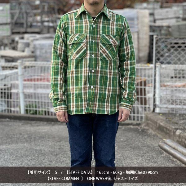 ウエアハウス 3104 C柄 グリーン FLANNEL SHIRTS フランネル ウエアハウス 3104 C柄 グリーン FLANNEL SHIRTS フランネル