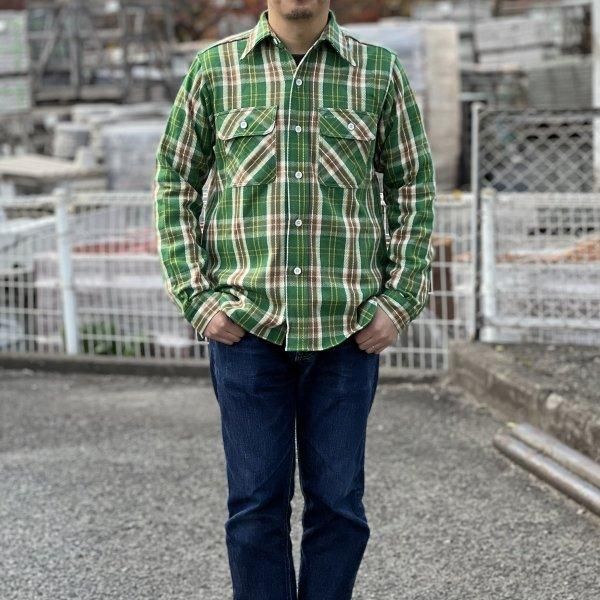 ウエアハウス 3104 C柄 グリーン FLANNEL SHIRTS フランネル