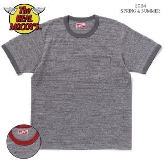 [ͥݥ200] ꥢޥå MC24020 POCKET TEE / HEATHER GRAY, RINGER 󥬡T THE REAL McCOY'S 2024ǯղ